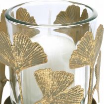 Świecznik na herbatę liście miłorzębu złoty świecznik z miłorzębu dekoracja stołu Ø8,5 cm