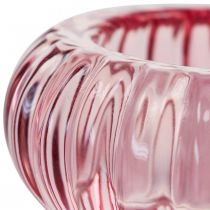 Produkt Świecznik na tealighty Szklany świecznik Okrągły Różowy Ø8cm W3,5cm