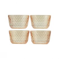 Produkt Świecznik na podgrzewacze Szklana latarnia retro pomarańczowa Ø8cm W5cm 4szt