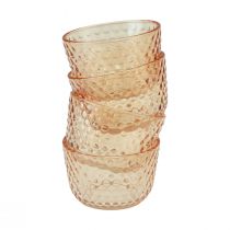 Produkt Świecznik na podgrzewacze Szklana latarnia retro pomarańczowa Ø8cm W5cm 4szt