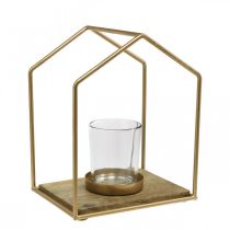 Produkt Latarnia domowa dekoracja metalowa świeca tealight szkło 20×16×26cm