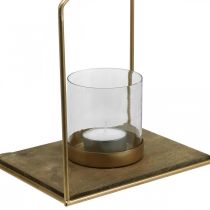 Latarnia domowa metalowa świecznik na tealighty dekoracja stołu 26×20×35cm