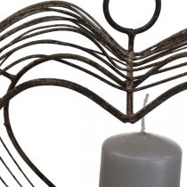Produkt Świecznik na tealight metalowa wisząca dekoracja rdzawa dekoracja serce 22×7×20cm
