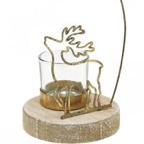 Produkt Pojemnik na tealighty Renifer i Gwiazdka metalowy Ø10cm H24cm