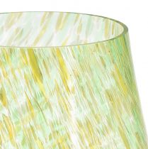 Produkt Świecznik na tealighty, latarnia szklana żółto-zielona Ø12cm W14,5cm