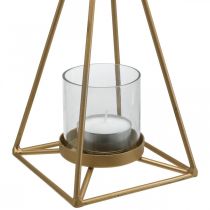 Lampion wiszący złoty świecznik do zawieszenia 15×15×38cm