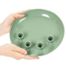 Produkt Talerz na świece wianek adwentowy zielony z czterema świecznikami 24cm