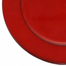 Talerz dekoracyjny czerwony / czarny Ø22cm