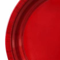 Talerz dekoracyjny z metalu czerwony z efektem glazury Ø38cm