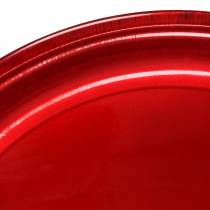 Talerz dekoracyjny z metalu czerwony z efektem glazury Ø50cm