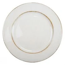 Produkt Talerz dekoracyjny okrągły plastikowy retro biały brązowy połysk Ø30cm
