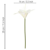 Produkt Sztuczne białe kwiaty lilii tygrysiej do wazonów i kompozycji, bukiet 29 cm, 6 sztuk