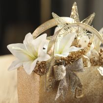 Produkt Sztuczne białe kwiaty lilii tygrysiej do wazonów i kompozycji, bukiet 29 cm, 6 sztuk
