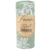 Produkt Wstążka stołowa zielona rolka wstążka kwiaty bawełniana mięta 15cm 3m