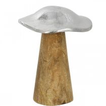Produkt Dekoracja stołu deco grzyb metal drewno srebrny drewniany grzyb H14cm