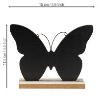 Produkt Dekoracja stołu drewniana motyl czarny naturalny 15cm 6 szt.