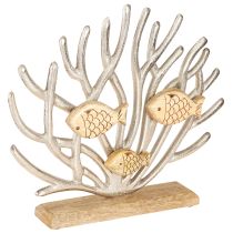 Produkt Dekoracja stołu morska koralowa dekoracja ryba drewno metal dł. 30cm