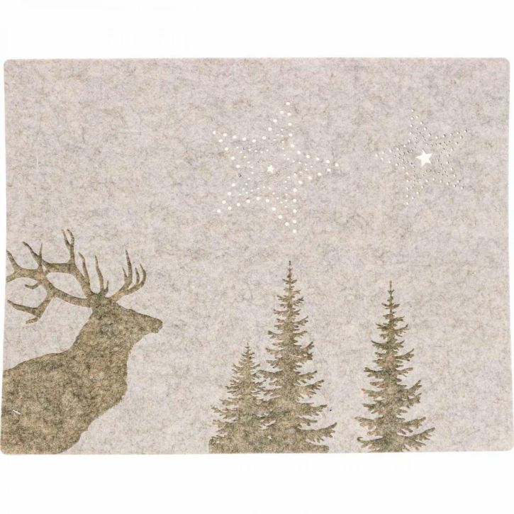 Produkt Podkładka dekoracja stołu bożonarodzeniowego brązowy filc 45×35cm 4szt
