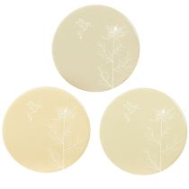 Produkt Podkładki pod stół Spring Bird Brązowo-Białe Ø11cm 6 szt