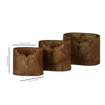 Produkt Doniczka metalowa owalna rustykalna jeleń zestaw 3 szt. 24 cm