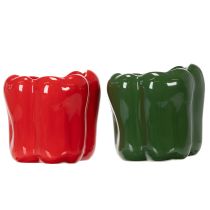 Produkt Ceramiczna doniczka w kształcie papryki do nowoczesnego wystroju kuchni, pasująca do każdego stylu wnętrza, 13 cm, 2 sztuki
