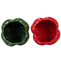 Produkt Ceramiczna doniczka w kształcie papryki do nowoczesnego wystroju kuchni, pasująca do każdego stylu wnętrza, 13 cm, 2 sztuki