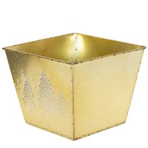 Produkt Metalowa doniczka z błyszczącym motywem jodły, 18 cm