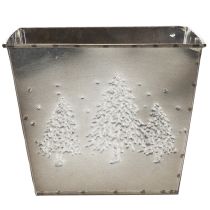 Produkt Doniczka metalowa kwadratowa z motywem jodły, 18 cm