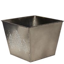 Produkt Doniczka metalowa kwadratowa z motywem jodły, 18 cm