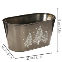 Produkt Donica owalna z wytłoczonym wzorem jodły, 25 cm