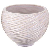 Produkt Ceramiczna doniczka kremowo-różowa – nowoczesna dekoracyjna doniczka z rowkiem Ø15cm 2 szt.