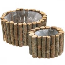 Miska na rośliny okrągłe naturalne gałązki brzozy Ø14/20cm zestaw 2 szt