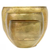 Produkt Wazony dekoracyjne, metalowe, imitacja mosiądzu, Ø18/15/12,5 cm, zestaw 3 szt.