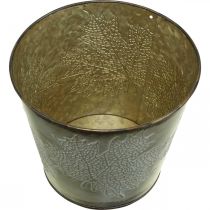 Produkt Jesienna doniczka, doniczka z liśćmi, Metal Deco Golden Ø16,5cm H14,5cm