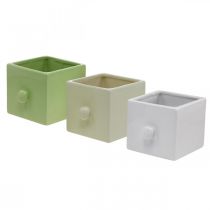 Produkt Donica ceramiczna, szuflada do sadzenia, kwadratowa, 12×10,5×9,5cm 3 szt.
