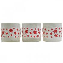 Produkt Dekoracja ceramiczna wzór gwiazdy, doniczka, wygląd betonu, dekoracja adwentowa Ø10,5cm H9,5cm 3szt.