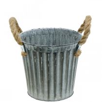 Metalowa doniczka do sadzenia, cachepot, miska na rośliny z uchwytami Ø18cm