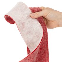 Produkt Dwukolorowa zawieszka do garnków wykonana ze 100% wełny, jako dekoracyjna wstążka filcowa, biało-czerwona, szerokość 7,5 cm, długość 5 m