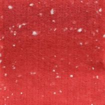 Produkt Wstążka filcowa czerwona w kropki, wstążka dekoracyjna, taśma garnkowa, filc wełniany jasnoczerwony, biały 15cm 5m