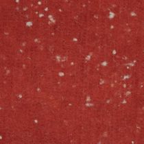 Wstążka filcowa czerwona w kropki, wstążka dekoracyjna, wstążka doniczkowa, wełniany filc rdzawy, biały 15cm 5m