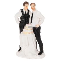 Produkt Ozdoba na tort przedstawiająca parę męską z tortem, 16,5 cm