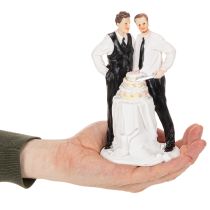 Produkt Ozdoba na tort przedstawiająca parę męską z tortem, 16,5 cm