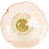 Produkt Dekoracyjny szklany talerz na nóżce, z motywem kwiatowym, do stylowej dekoracji stołu i letniego wystroju, 15 cm