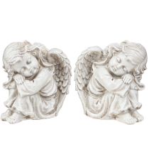 Produkt Anioł żałobny siedzący figura dekoracyjna kremowy 6,5×5×7,5cm 2 sztuki