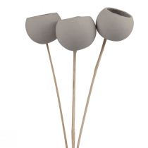 Produkt Suszone kwiaty ozdobne dzwonki na łodydze szare 37cm 3 szt
