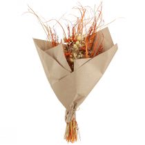 Produkt Dekoracyjny suszony bukiet "Oset i krwawnik" Pomarańczowo-naturalny w kolorze bielonym, 55 cm, 150 g - styl wiejski