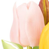 Produkt Sztuczne tulipany, rustykalna wiosenna dekoracja na każdy stół, wazon, 30 cm, 7 sztuk