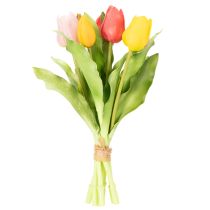 Produkt Sztuczne tulipany, rustykalna wiosenna dekoracja na każdy stół, wazon, 30 cm, 7 sztuk