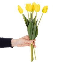 Produkt Sztuczne kwiaty tulipanów do realistycznej wiosennej dekoracji salonu lub biura, 40 cm, 7 sztuk