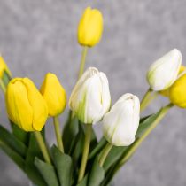 Produkt Sztuczne kwiaty tulipanów do realistycznej wiosennej dekoracji salonu lub biura, 40 cm, 7 sztuk